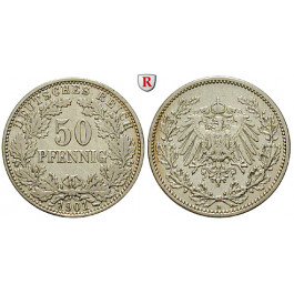 Deutsches Kaiserreich, 50 Pfennig 1901, A, ss, J. 15