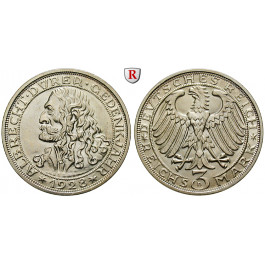 Weimarer Republik, 3 Reichsmark 1928, Dürer, D, vz+/st, J. 332