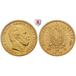 Deutsches Kaiserreich, Preussen, Wilhelm I., 20 Mark 1873, C, ss-vz, J. 243