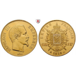 Frankreich, Napoleon III., 100 Francs 1858, 29,03 g fein, f.vz