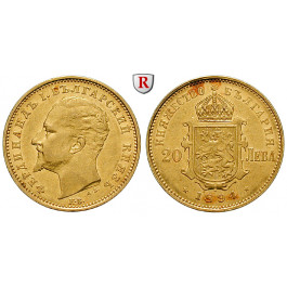 Bulgarien, Ferdinand I., Prinz, 20 Leva 1894, 5,81 g fein, ss+