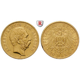 Deutsches Kaiserreich, Sachsen, Albert, 20 Mark 1894, E, ss-vz/ss, J. 264