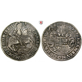 Mansfeld, Grafschaft, Mansfeld-Vorderort-Friedeburg, Peter Ernst I., Bruno II., Gebhard VIII., Joh.Georg IV., Reichstaler 1595, ss