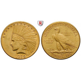 USA, 10 Dollars 1914, 15,03 g fein, f.vz/vz+
