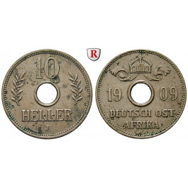 Nebengebiete, Deutsch-Ostafrika, 10 Heller 1909, J, ss+, J. 719