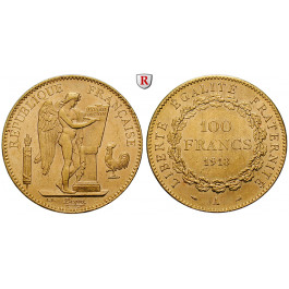 Frankreich, III. Republik, 100 Francs 1913, 29,03 g fein, ss-vz