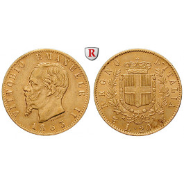 Italien, Königreich, Vittorio Emanuele II., 20 Lire 1863, 5,81 g fein, f.vz/vz-st