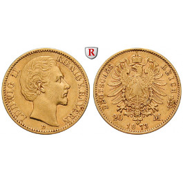 Deutsches Kaiserreich, Bayern, Ludwig II., 20 Mark 1873, D, ss, J. 194