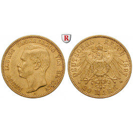 Deutsches Kaiserreich, Hessen, Ernst Ludwig, 20 Mark 1897, A, ss, J. 225