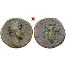 Römische Kaiserzeit, Lucius Verus, Sesterz 166, f.ss