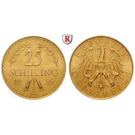 Österreich, 1. Republik, 25 Schilling 1926, 5,29 g fein, vz-st