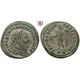 Römische Kaiserzeit, Constantius I., Caesar, Follis 295-296, ss+