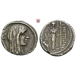 Römische Republik, L. Hostilius Saserna, Denar 48 v.Chr., ss