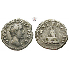 Römische Kaiserzeit, Antoninus Pius, Denar nach 161, ss