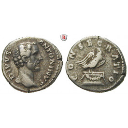 Römische Kaiserzeit, Antoninus Pius, Denar nach 161, ss