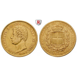 Italien, Königreich Sardinien, Carlo Alberto, 20 Lire 1849, 5,81 g fein, ss