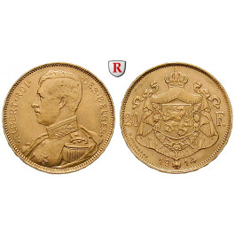 Belgien, Königreich, Albert I., 20 Francs 1914, 5,81 g fein, vz-st