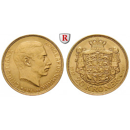 Dänemark, Christian X., 20 Kroner 1916, 8,06 g fein, ss-vz/vz-st