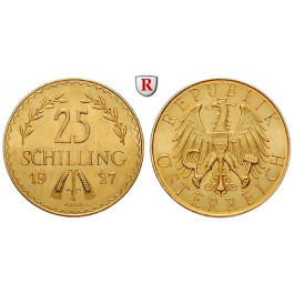 Österreich, 1. Republik, 25 Schilling 1927, 5,29 g fein, vz