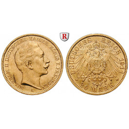 Deutsches Kaiserreich, Preussen, Wilhelm II., 20 Mark 1911, A, vz/vz-st, J. 252