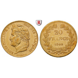 Frankreich, Louis Philippe, 20 Francs 1840, 5,81 g fein, ss