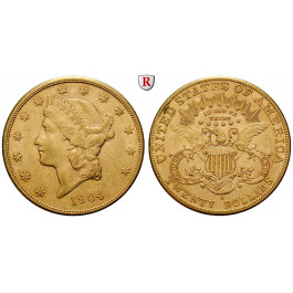 USA, 20 Dollars 1904, 30,03 g fein, ss-vz