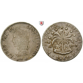 Bolivien, Republik, 2 Soles 1861, ss/ss-vz