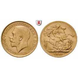 Grossbritannien, George V., Sovereign 1911-1925, 7,32 g fein, ss-vz