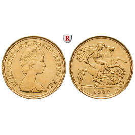 Grossbritannien, Elizabeth II., Half-Sovereign 1985-2022, 3,66 g fein, vz-st