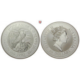 Australien, Elizabeth II., 10 Dollars 1992, 310,76 g fein, st
