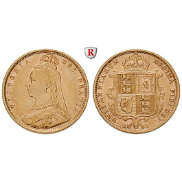 Grossbritannien, Victoria, Half-Sovereign 1887-1893, 3,66 g fein, ss