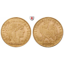 Frankreich, III. Republik, 10 Francs 1899-1914, 2,9 g fein, ss