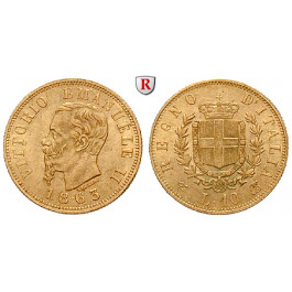 Italien, Königreich, Vittorio Emanuele II., 10 Lire 1863-1865, 2,9 g fein, ss