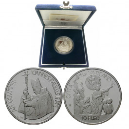 Vatikan, Johannes Paul II., 10 Euro 2002, 20,35 g fein, PP