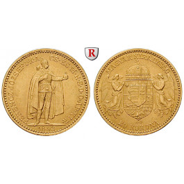 Ungarn, Franz Joseph I., 20 Korona 1893, 6,09 g fein, vz-st