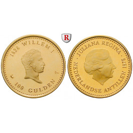 Niederländische Antillen, Juliana, 100 Gulden 1978, 6,05 g fein, PP