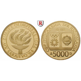 Jugoslawien, Republik, 5000 Dinara 1984, 7,2 g fein, PP