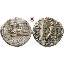 Parthien, Königreich, Vardanes II., Tetradrachme 57-58 (=Jahr 369), f.vz/f.ss