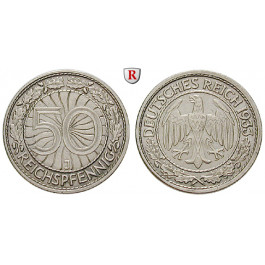 Weimarer Republik, 50 Reichspfennig 1933, J, ss-vz, J. 324