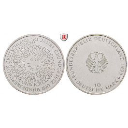 Bundesrepublik Deutschland, 10 DM 1999, 50 Jahre Grundgesetz, ADFGJ komplett, PP, J. 471