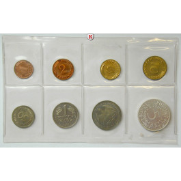 Bundesrepublik Deutschland, Kursmünzensatz 1968, nicht originalverpackt, G (2 Pfg. Kupfer), PP