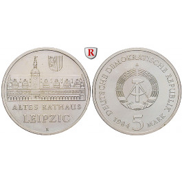 DDR, 5 Mark 1984, Rathaus Leipzig, st, J. 1596