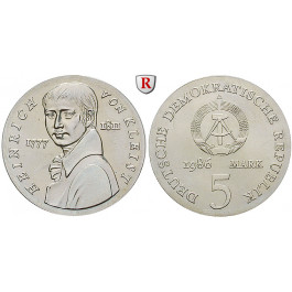 DDR, 5 Mark 1986, von Kleist, st, J. 1611