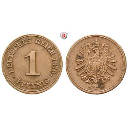 Deutsches Kaiserreich, 1 Pfennig 1876, G, ss, J. 1