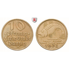 Nebengebiete, Danzig, 10 Pfennig 1932, Dorsch, ss, J. D13