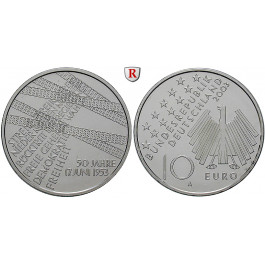 Bundesrepublik Deutschland, 10 Euro 2003, Volksaufstand 17. Juni 1953, A, PP, J. 500