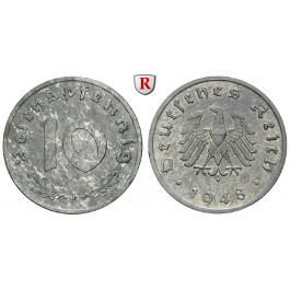 Alliierte Besatzung, 10 Reichspfennig 1948, F, f.st, J. 375