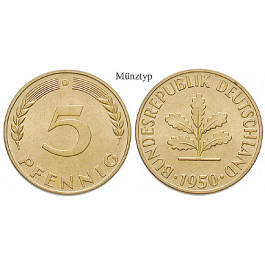 Bundesrepublik Deutschland, 5 Pfennig 1967, G, vz, J. 382