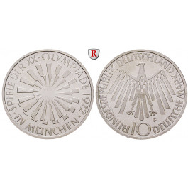 Bundesrepublik Deutschland, 10 DM 1972, Spirale München, G, vz, J. 401b