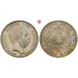 Deutsches Kaiserreich, Sachsen, Albert, 5 Mark 1902, auf den Tod, E, ss, J. 128